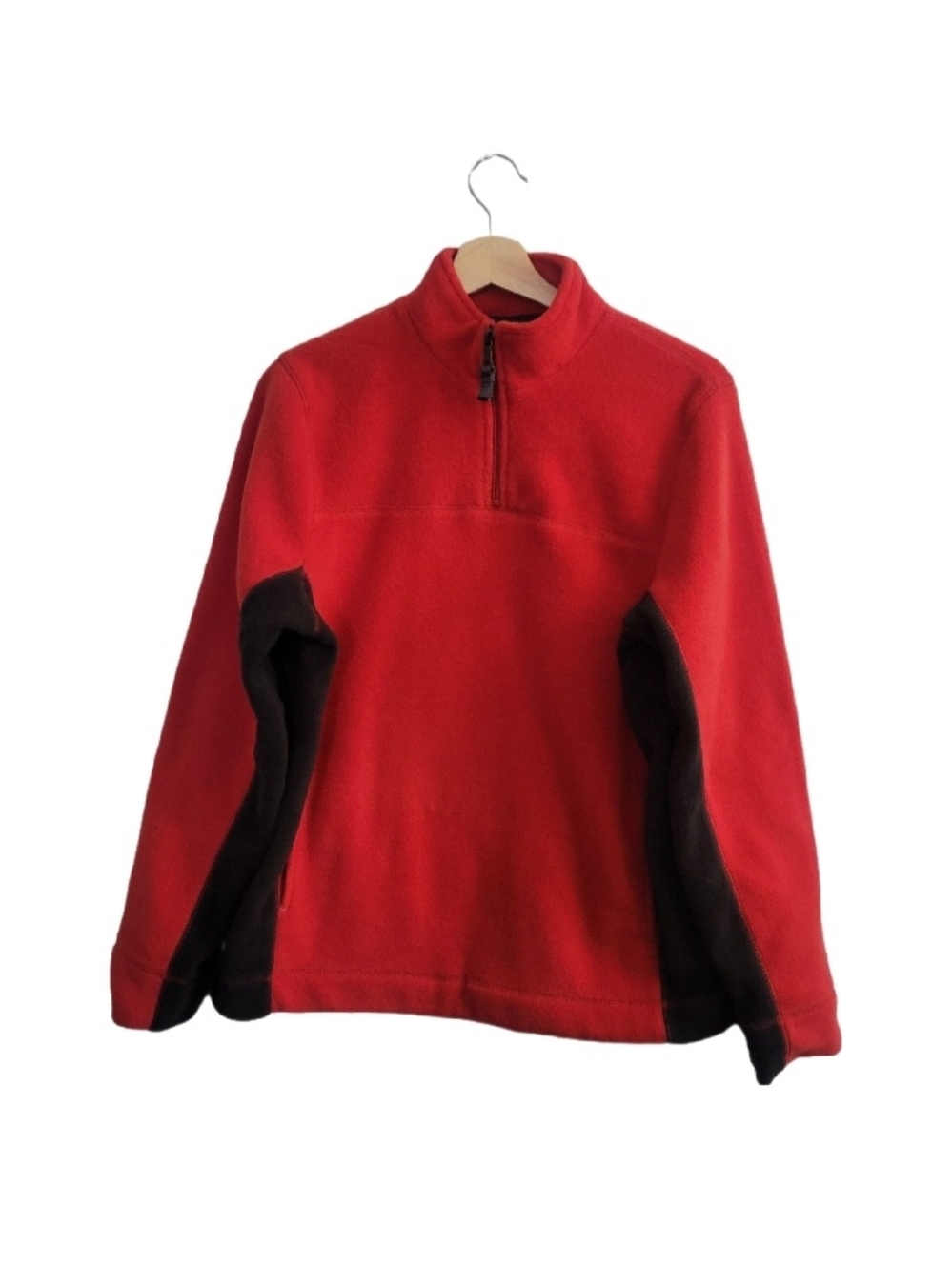 GAP Fleece Quarter Zip Size XS Womens Red/Black Cozy Casual